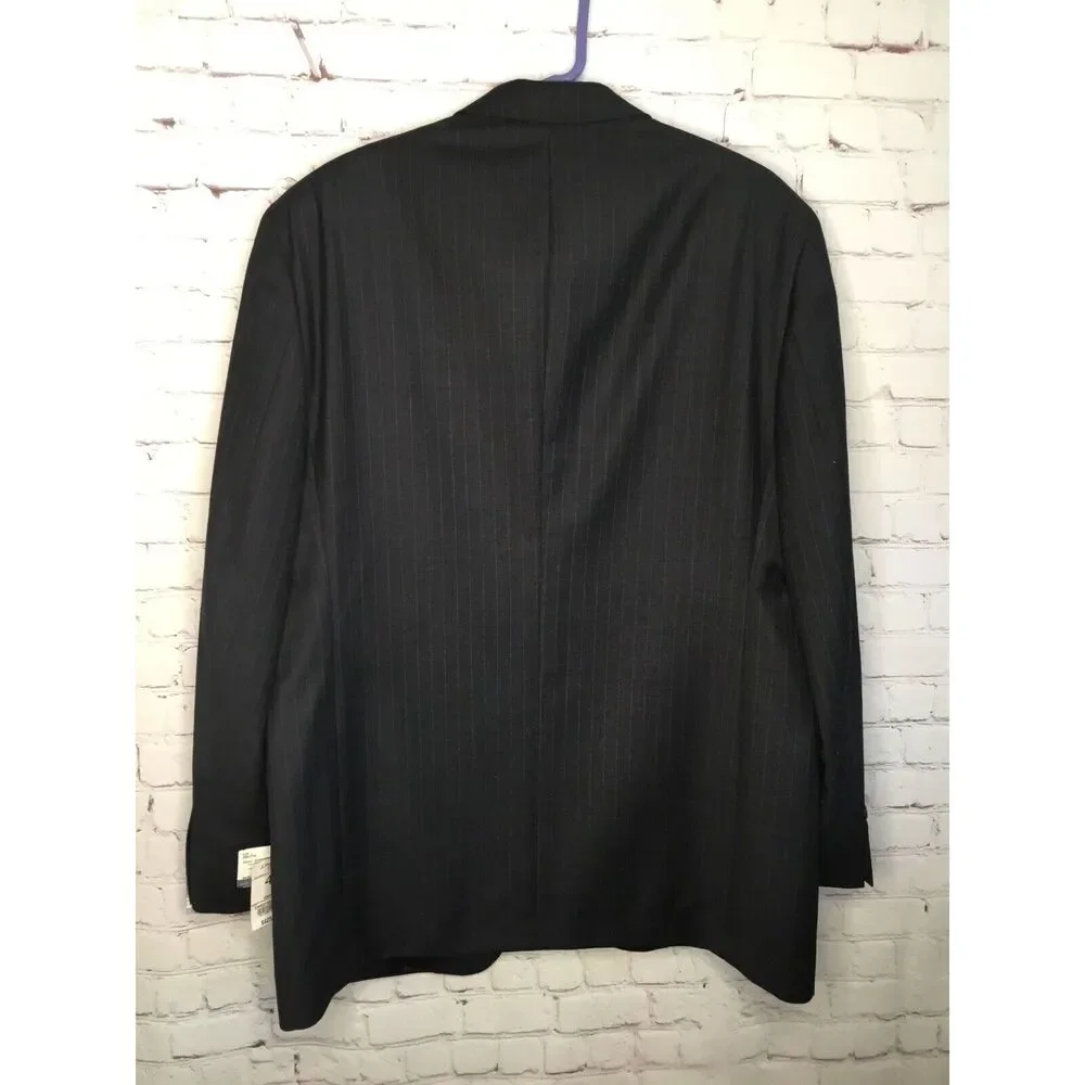 STAFFORD Executive - MEN'S BLACK WOOL BLEND‎ BLAZER JACKET SPORT COAT - SIZE 44L